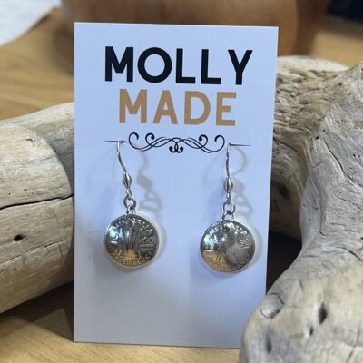 Treasured Australian 1963 Thrrepence Earrings