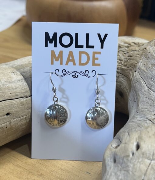 Treasured Australian 1963 Thrrepence Earrings