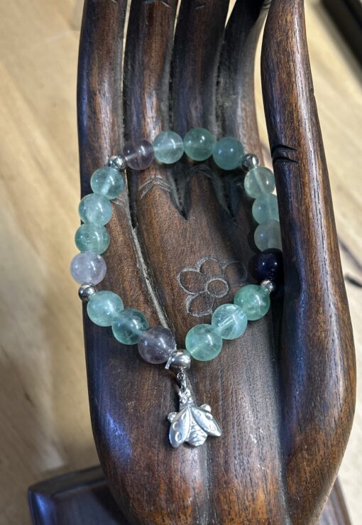 Fluorite Beaded Bee Bracelet - Image 3