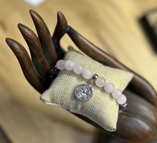 Rose Quartz and Amethyst Bee Bracelet - Image 2