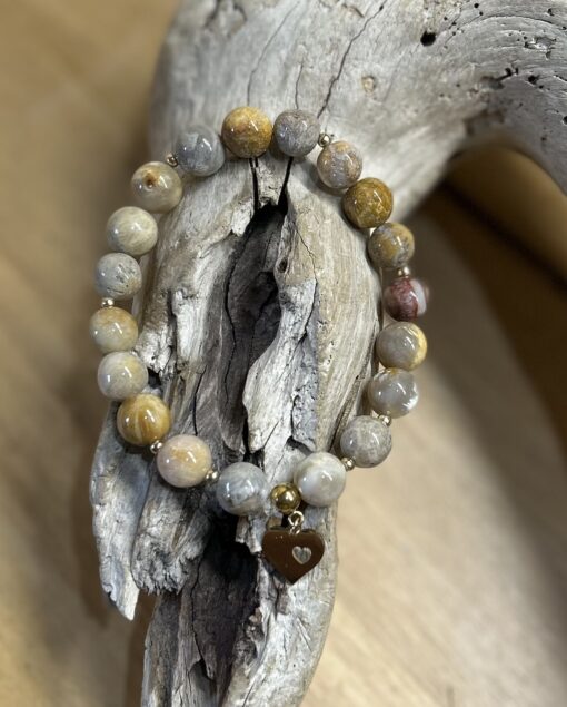 Beaded Gold Heart Bracelet