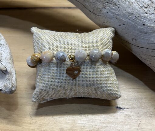 Beaded Gold Heart Bracelet - Image 2