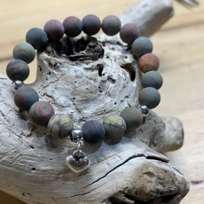 Picasso Stone Heart Beaded Bracelet