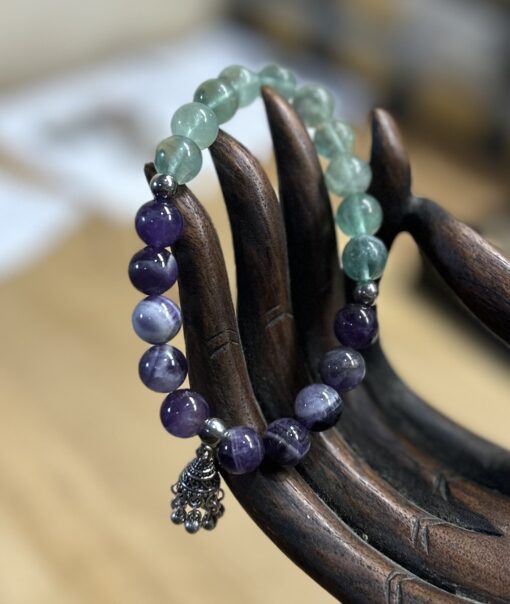 Amethyst & Fluorite Beaded Charm Bracelet - Image 2