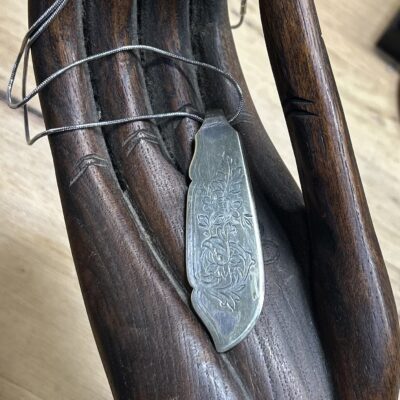 Vintage Etched Knife Necklace