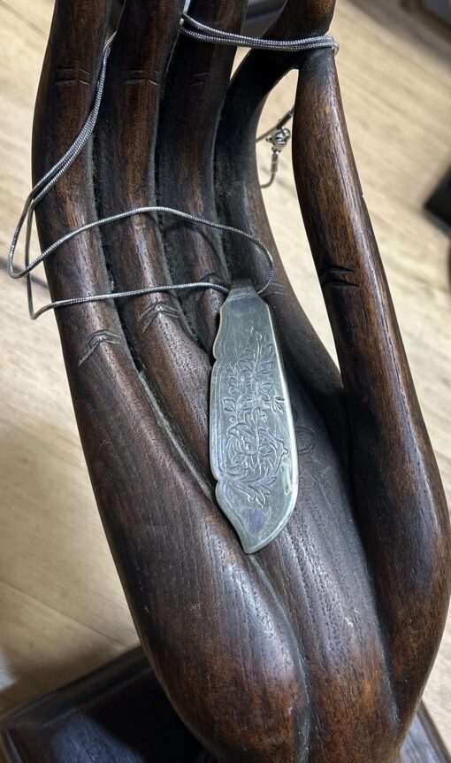 Vintage Etched Knife Necklace