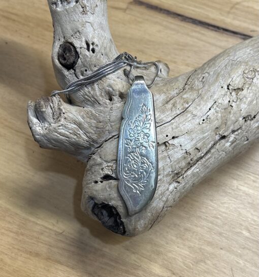 Vintage Etched Knife Necklace - Image 2